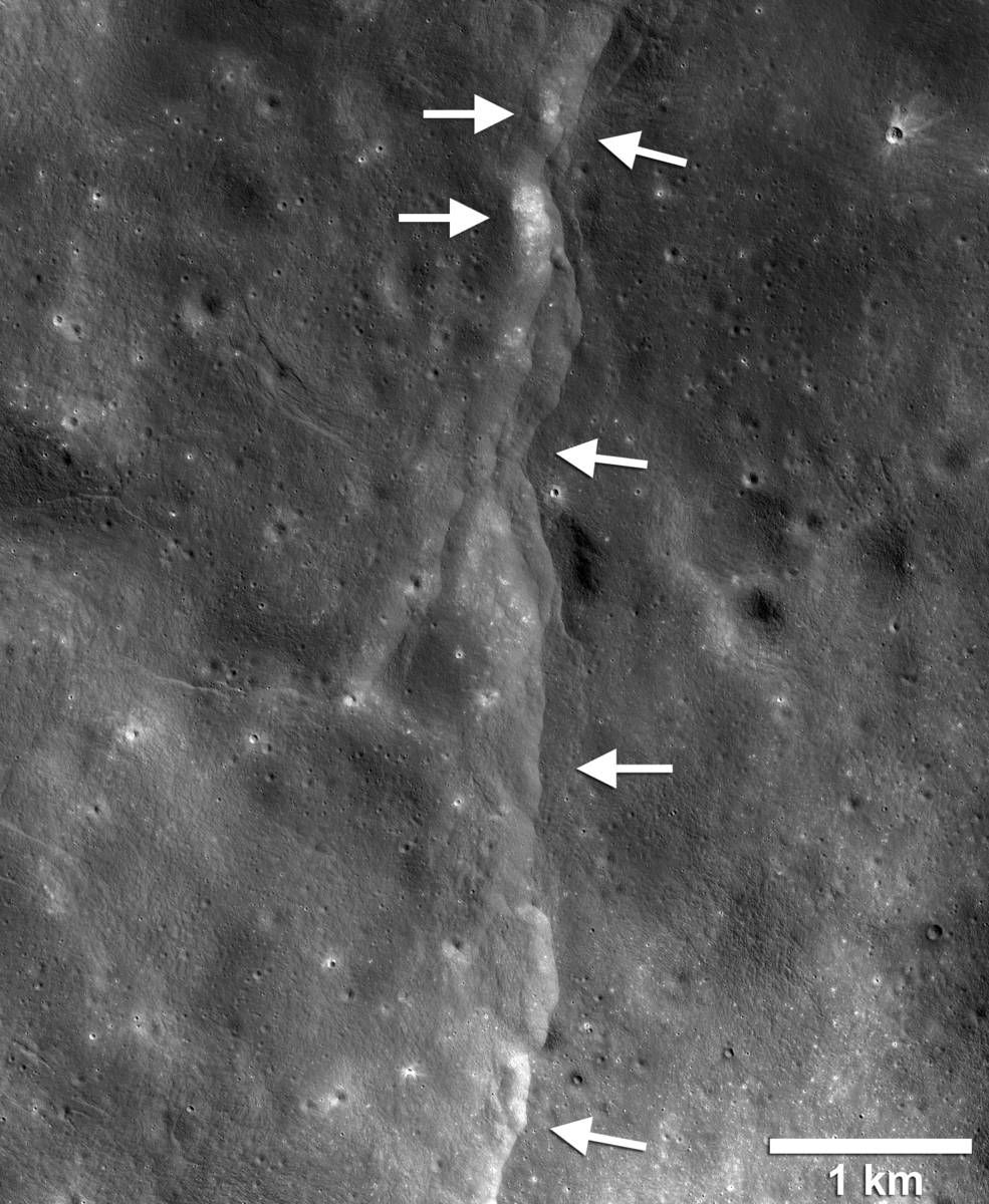 Evidence of Thrust Faults on the Moon
